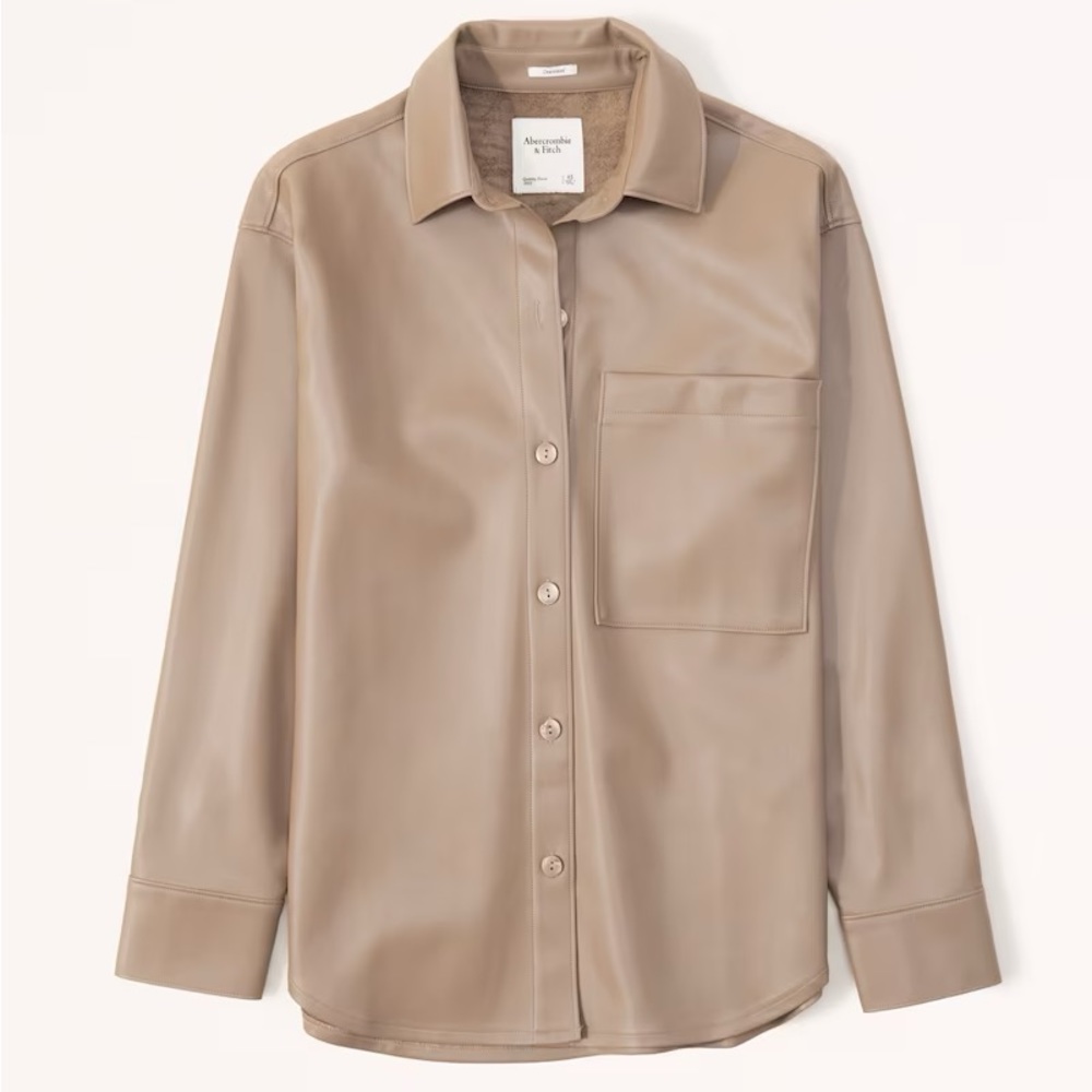 NWOT Abercrombie Vegan Leather Shirt